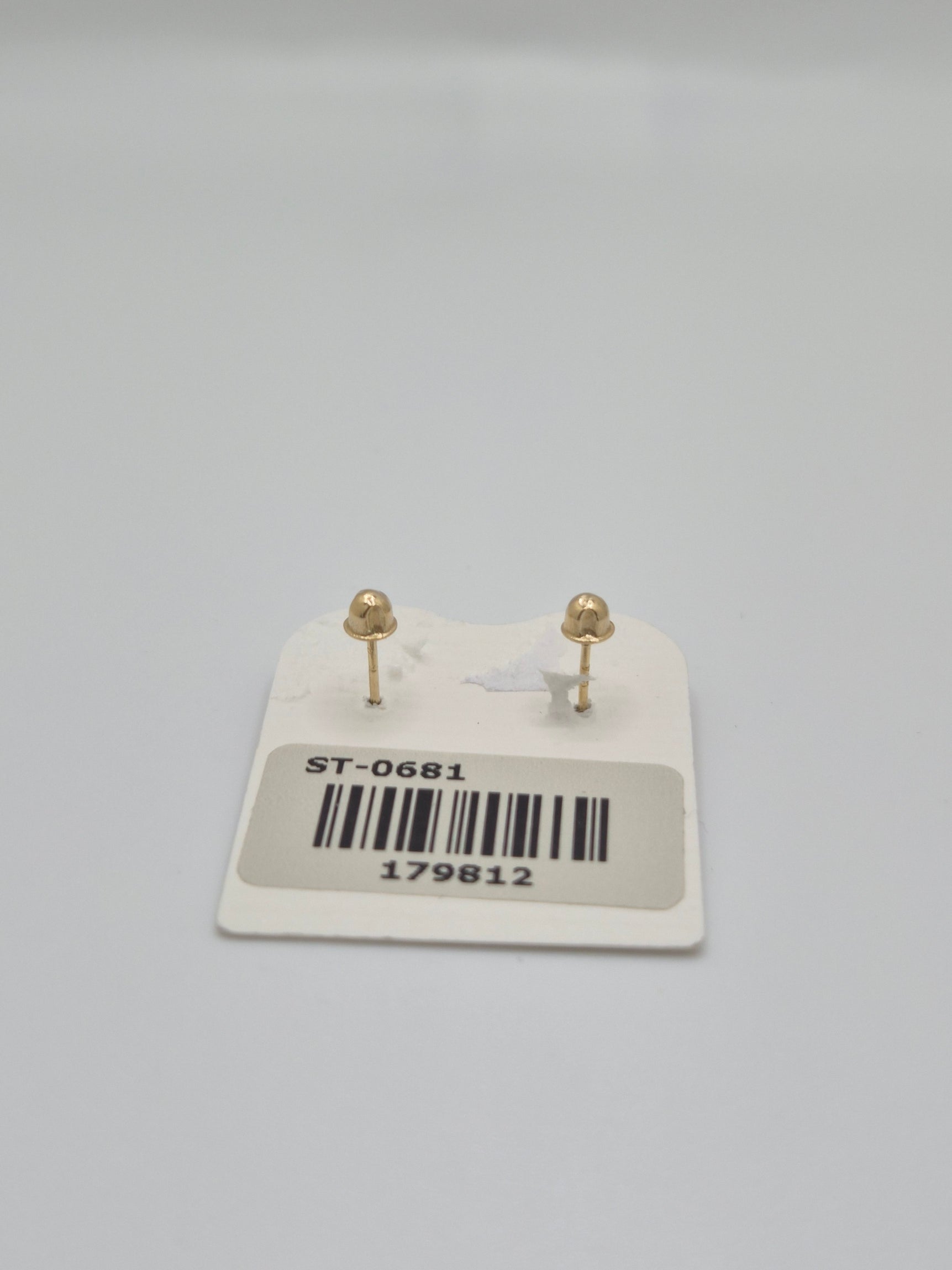 14K Gold Ribbon CZ Stud Earrings (Screw Back)