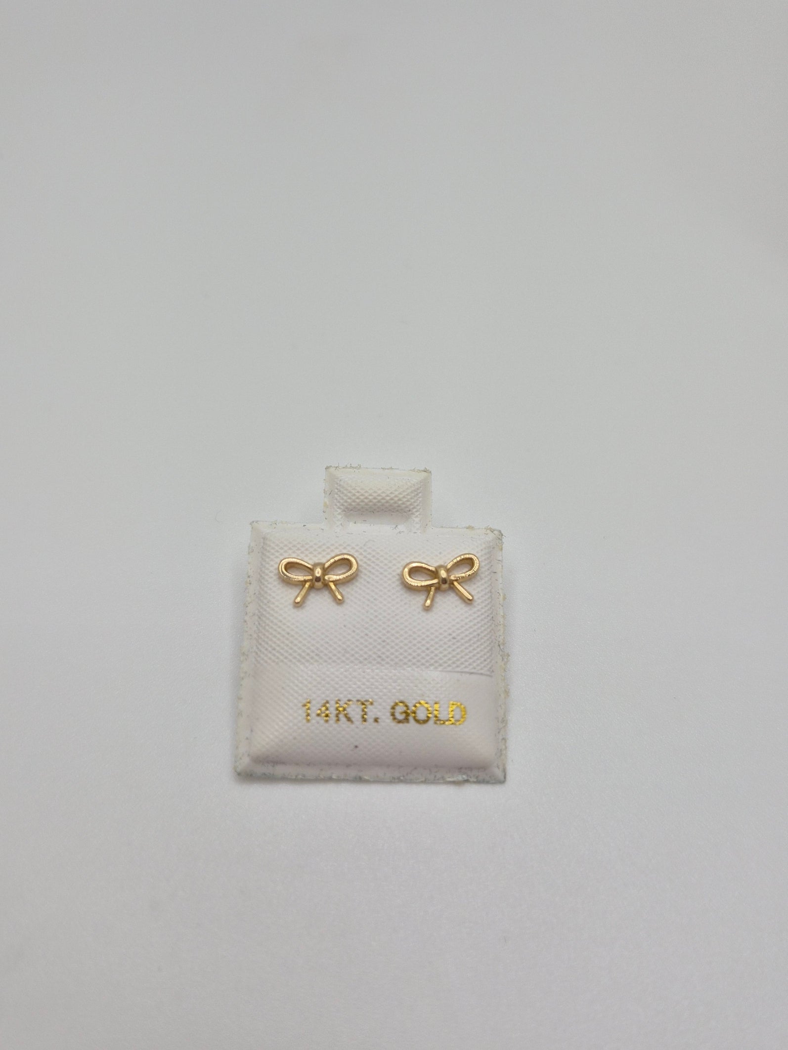14k gold bow push back earrings