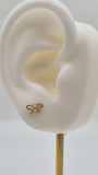 14k gold bow push back earrings