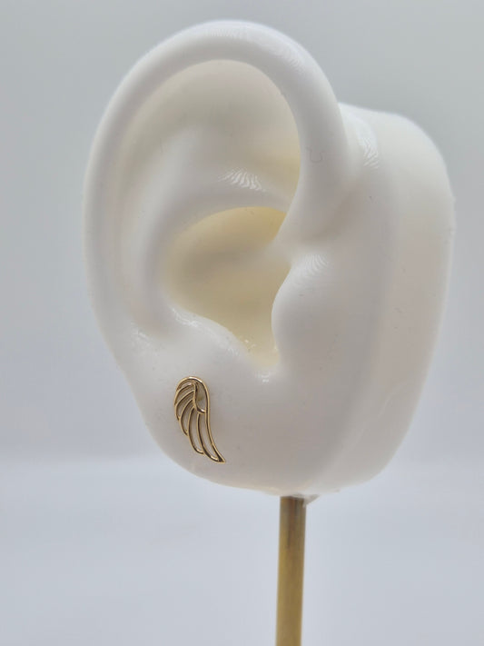 14K Gold Wing Stud Earrings