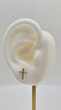 14K Gold Dainty Cross Earrings (0848)