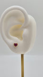 14K Gold Heart CZ Stud Earrings