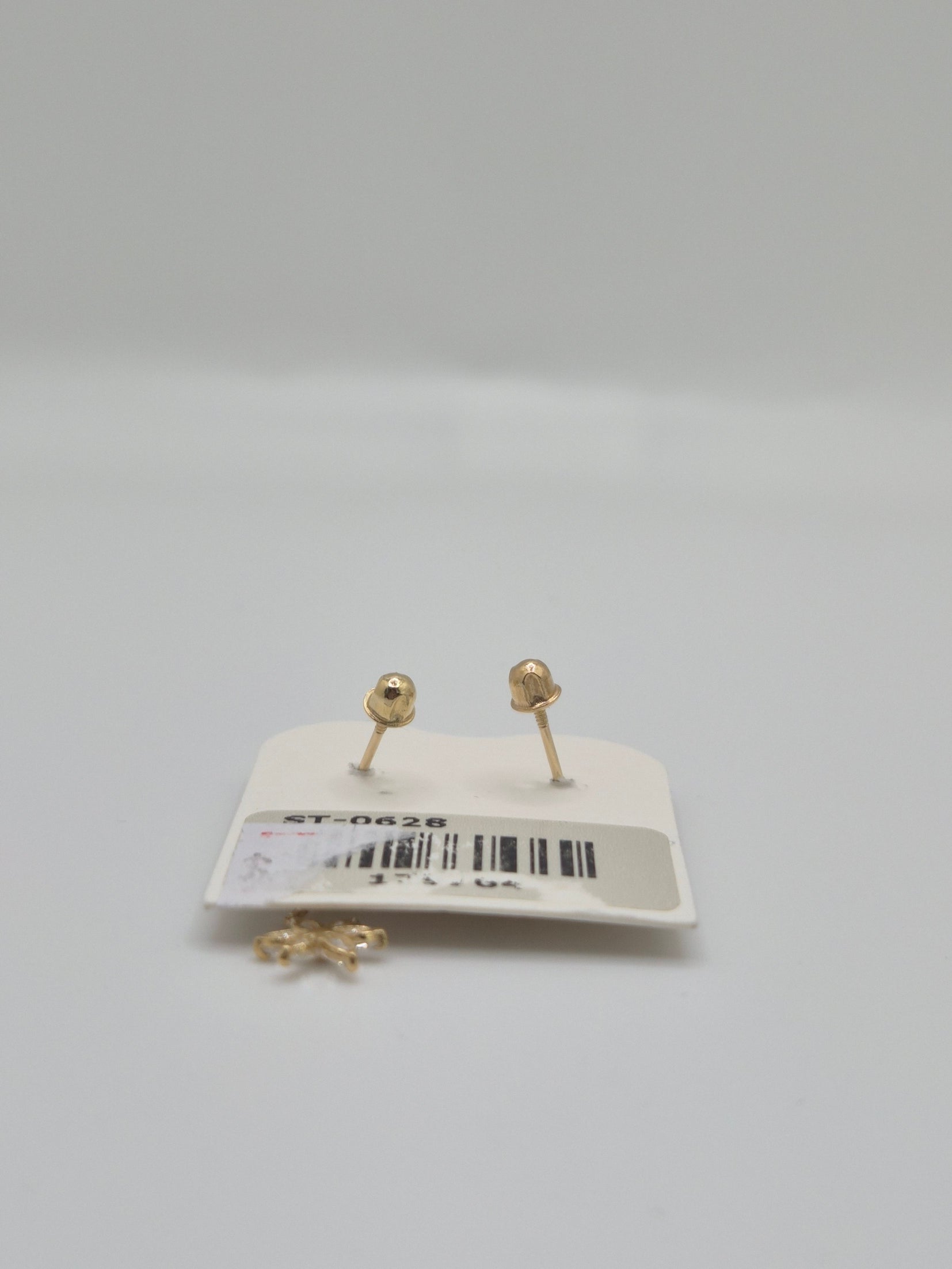 14k gold cz flower dangle earrings