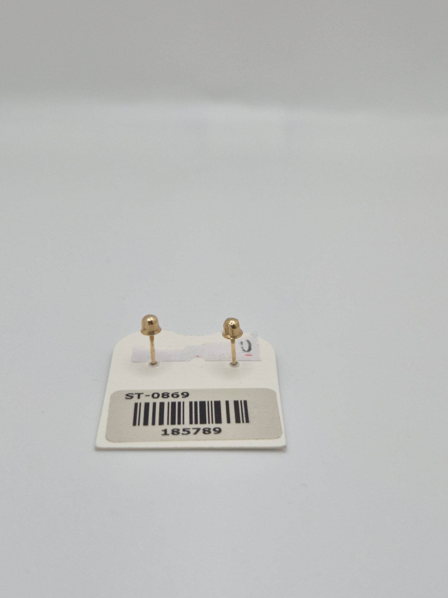 14K Gold Moon CZ Stud Earrings (Screw Back)