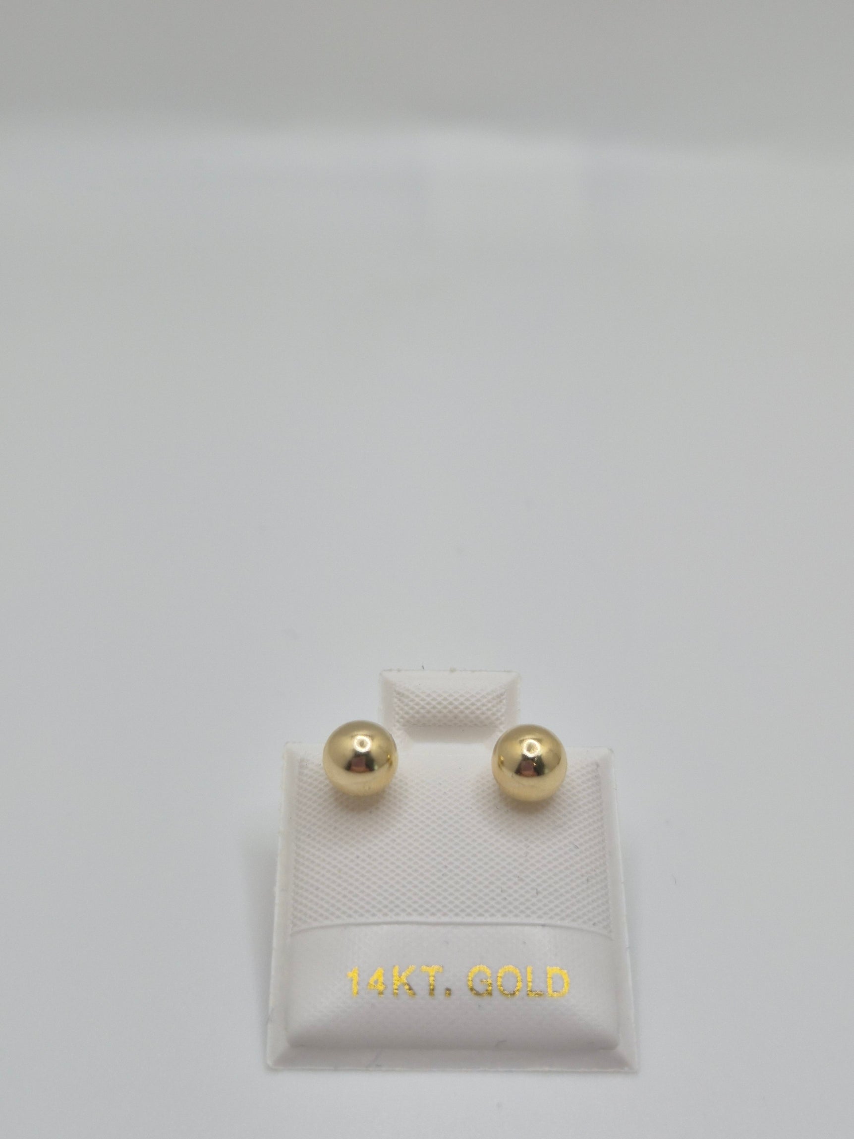 14K Yellow Gold 6mm Ball Stud Earrings (Screw Back)