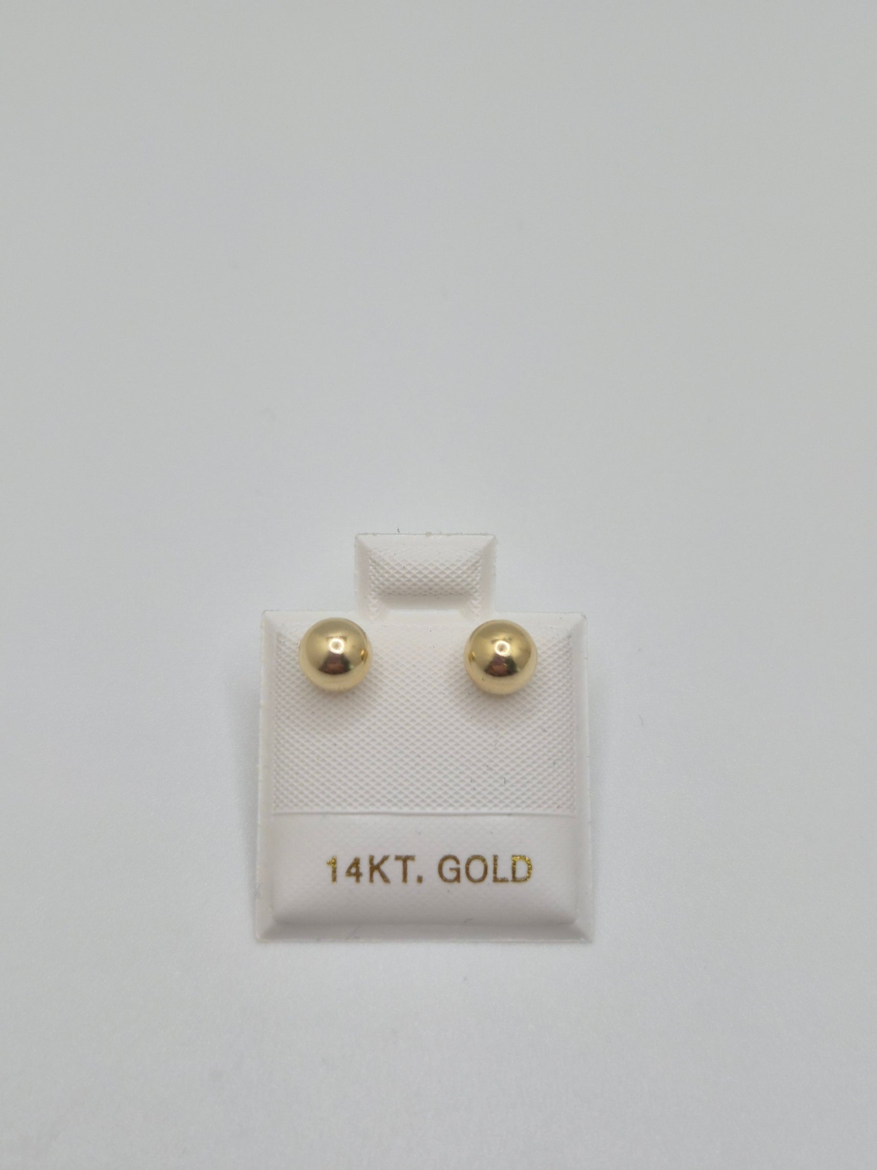 14K Yellow Gold 6mm Ball Stud Earrings (Screw Back)
