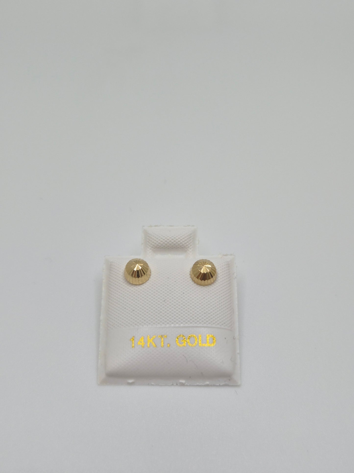 14K Gold 3.8mm Fluted Half Ball Stud Earrings (Screw Back)