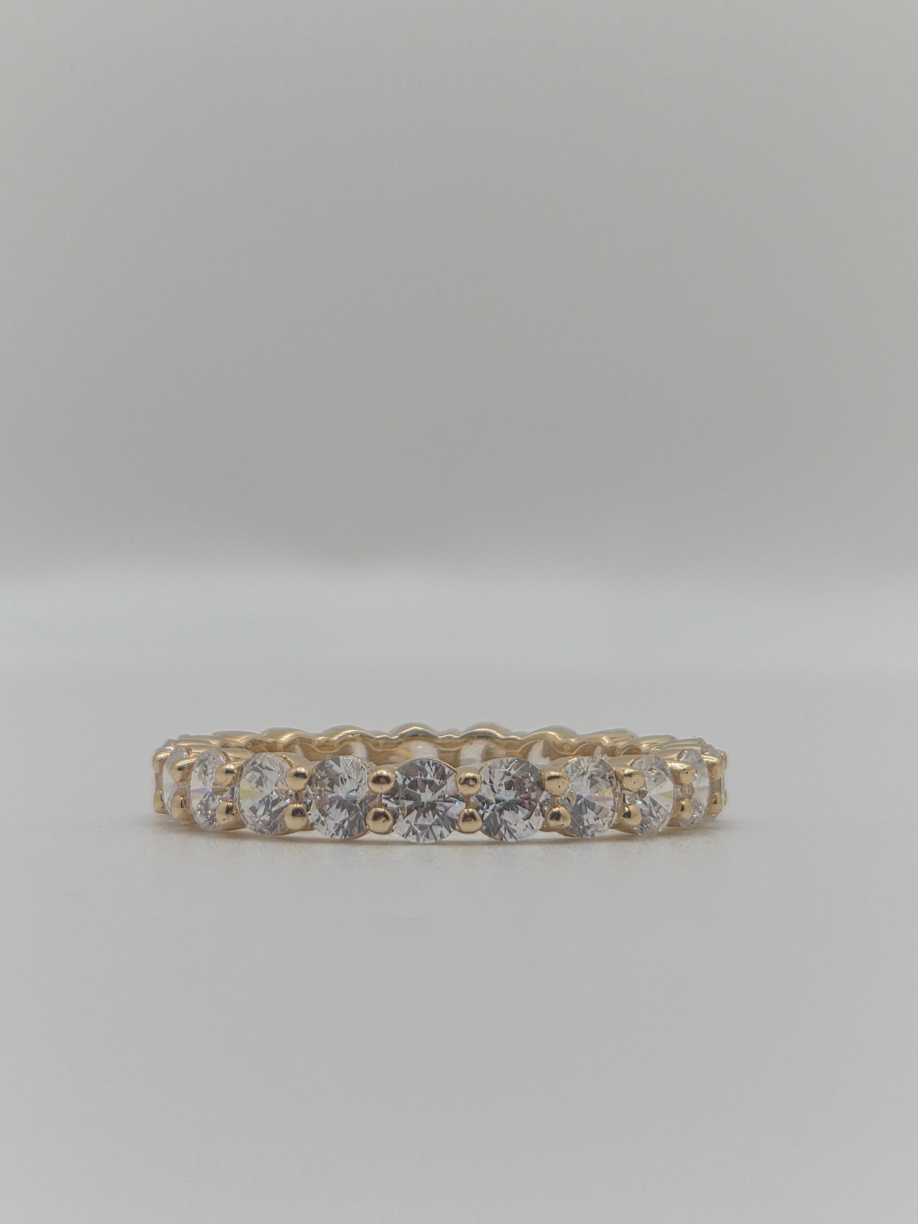 14K Gold CZ Eternity Band (804)