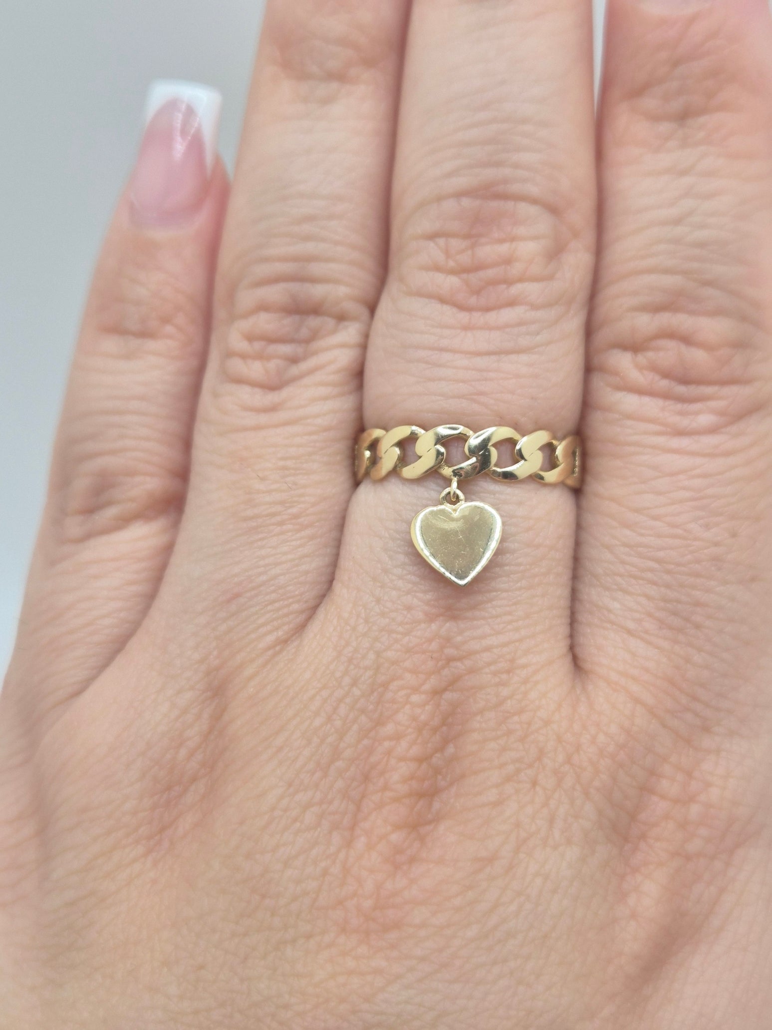 14K Gold Mini Amor Chain Ring (809)