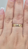 14K Gold Golden Charm Link Ring (810)