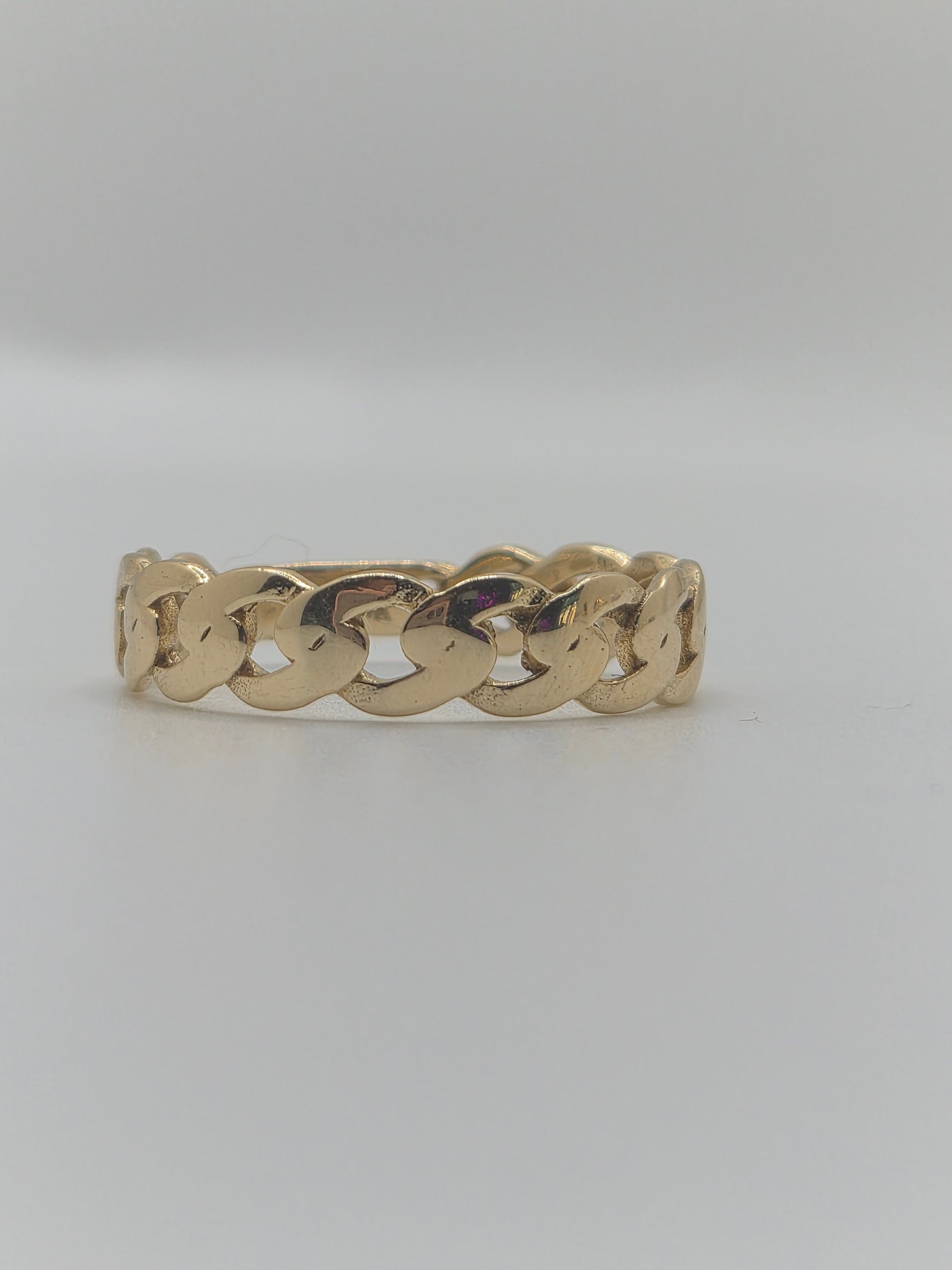 14K Gold Golden Charm Link Ring (810)