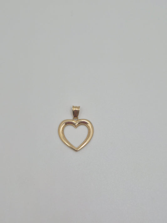14K gold open heart pendant for women · dainty 14K yellow gold heart charm · everyday minimalist gold pendant · romantic jewelry gift for her