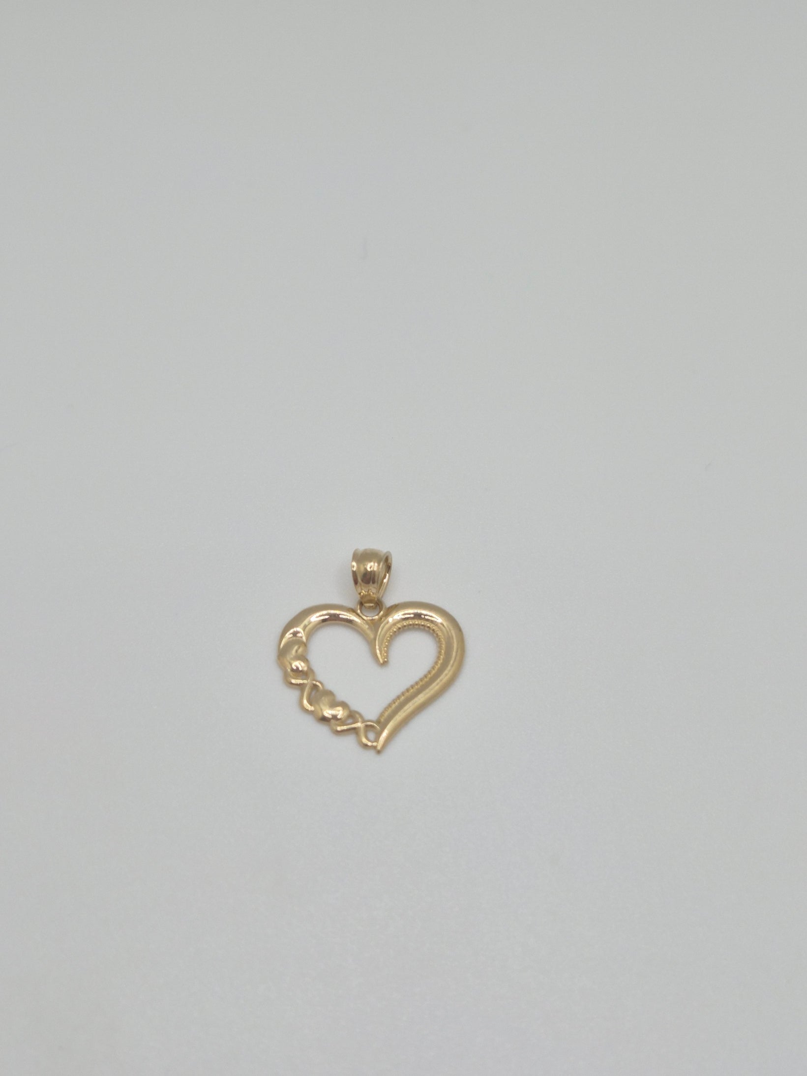 14K Gold Triple Heart Open Pendant