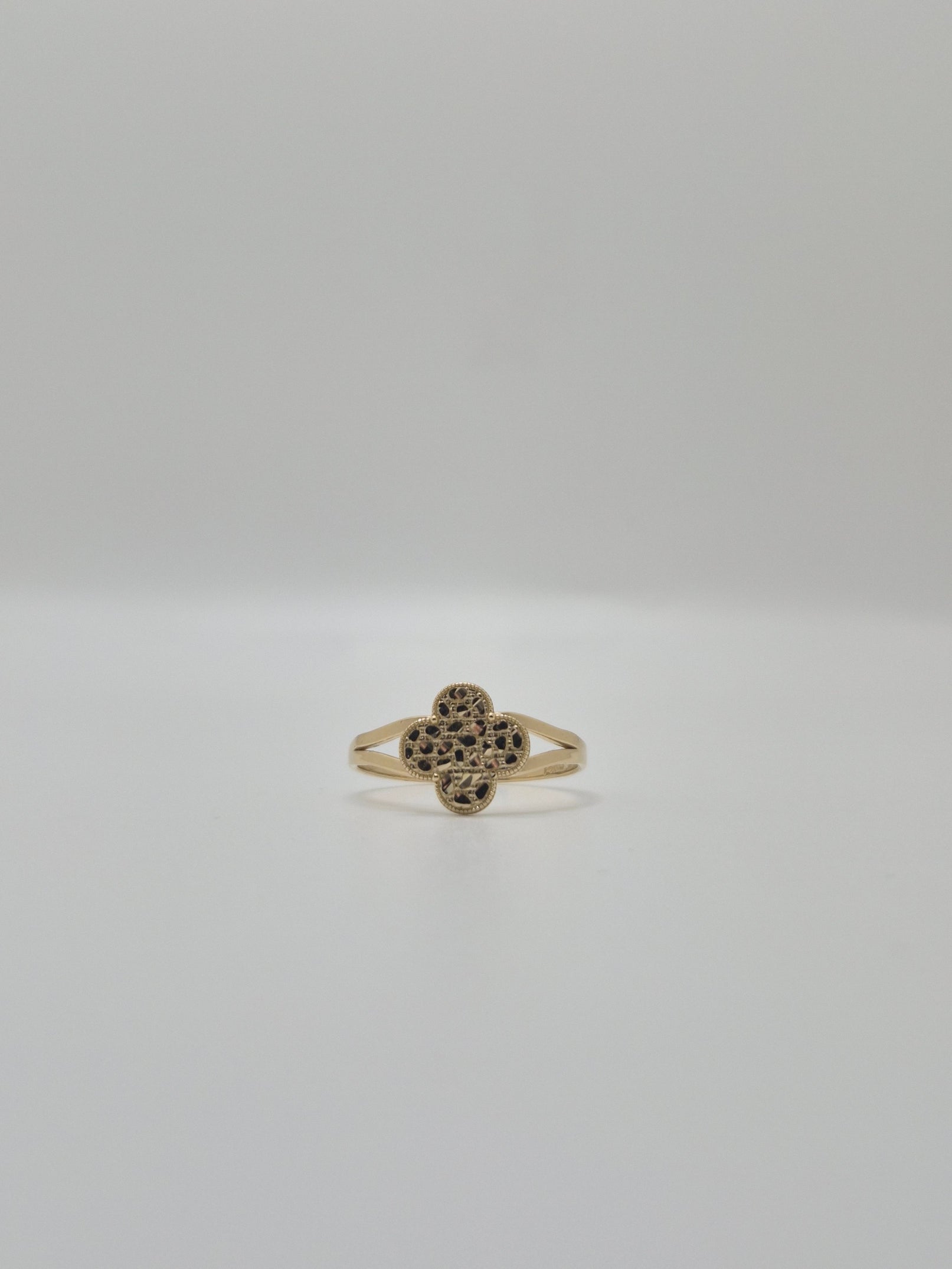 14K Gold Flower Nugget Ring