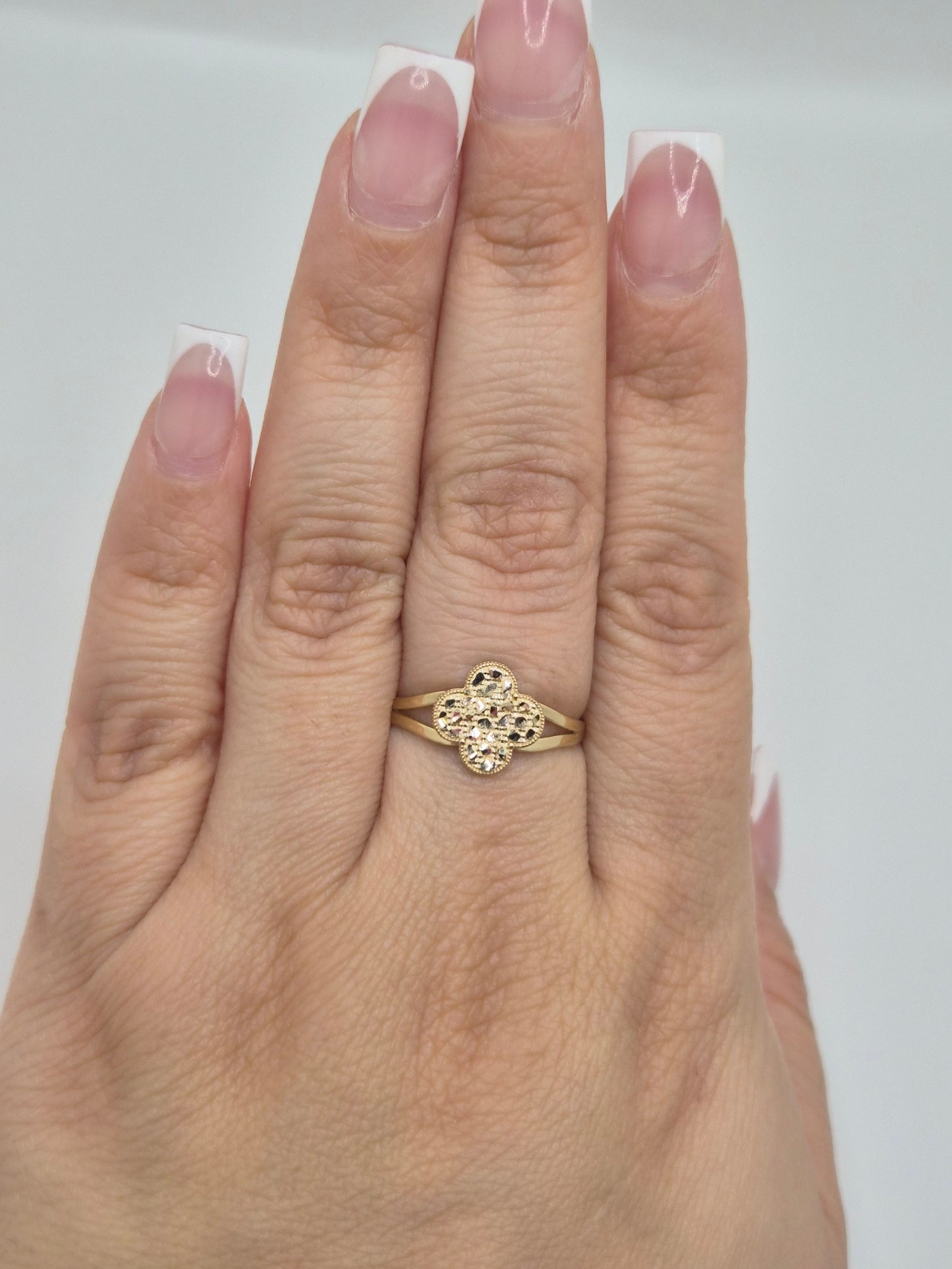 14K Gold Flower Nugget Ring