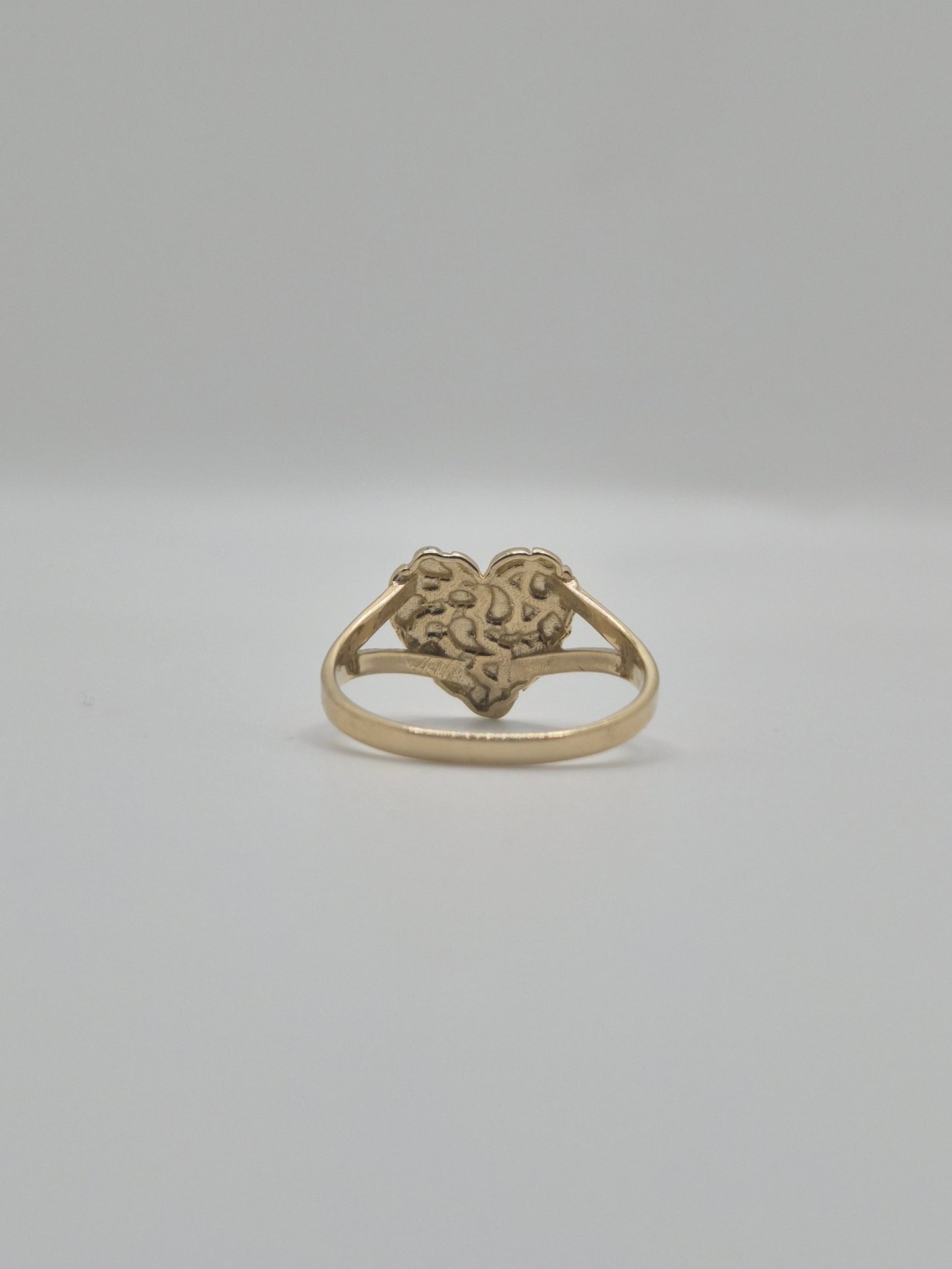 14k Gold Small Heart Nugget Ring