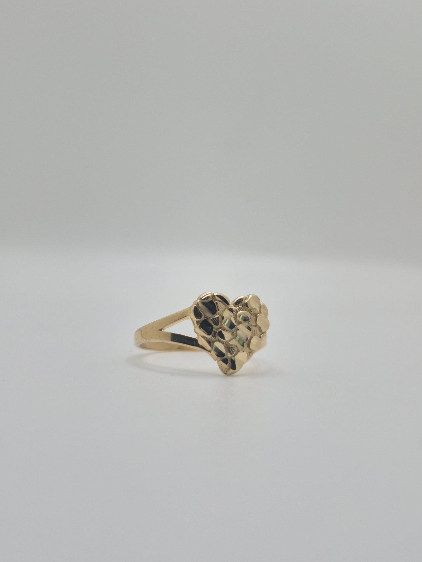 14k Gold Small Heart Nugget Ring