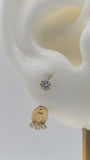 14K Gold Virgencita CZ Telephone Earrings