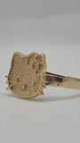 Perfectly Imperfect – 14K Gold Hello Kitty Face Ring (Medium – Size 6)
