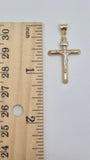 14k solid gold two tone crucifix pendant (pt4)