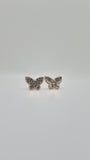14K Gold Nugget Butterfly Earrings (Push Back)