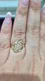 14k gold “q” cursive initial ring