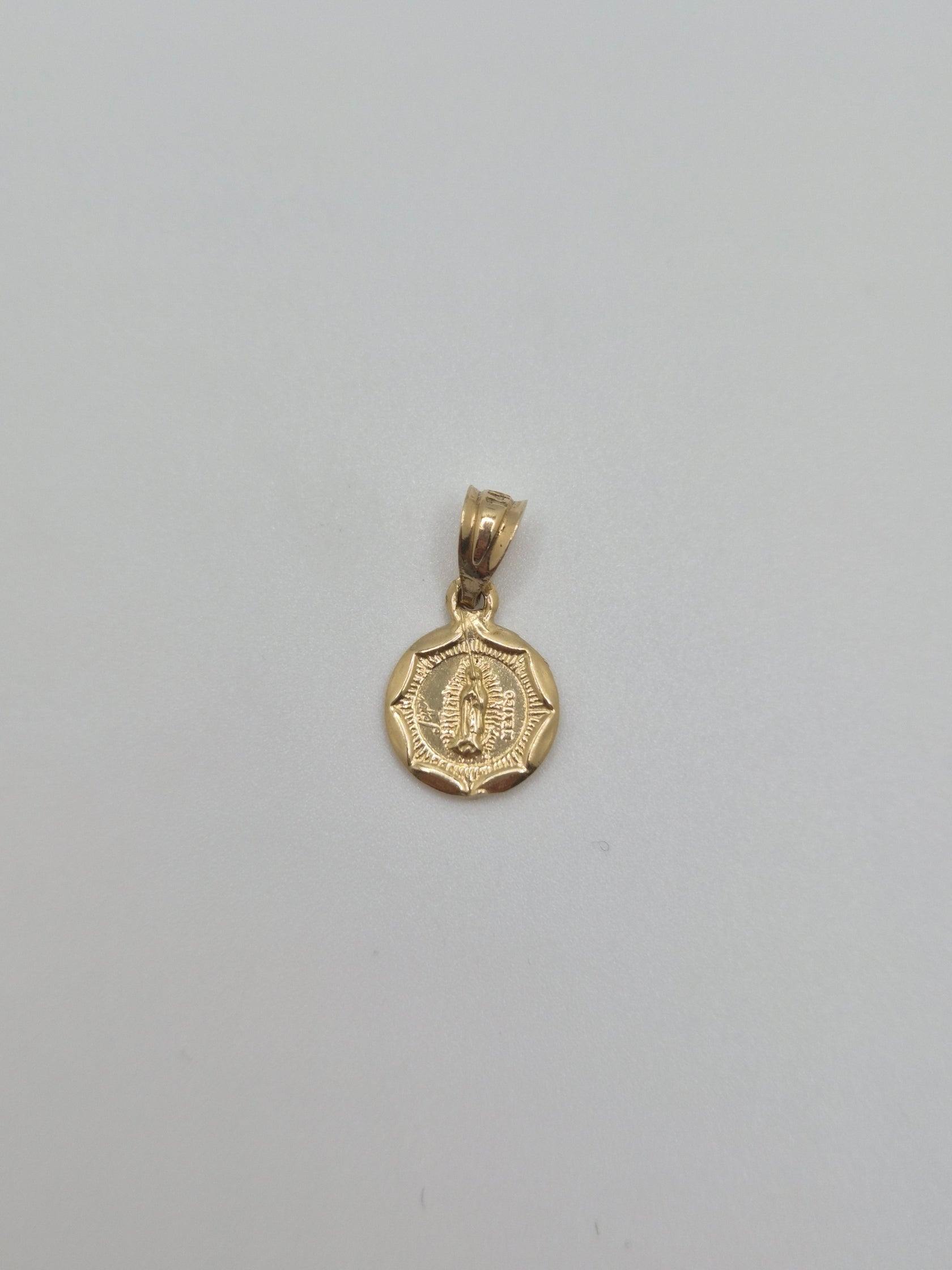 14k gold double-sided pendant with jesus and virgencita