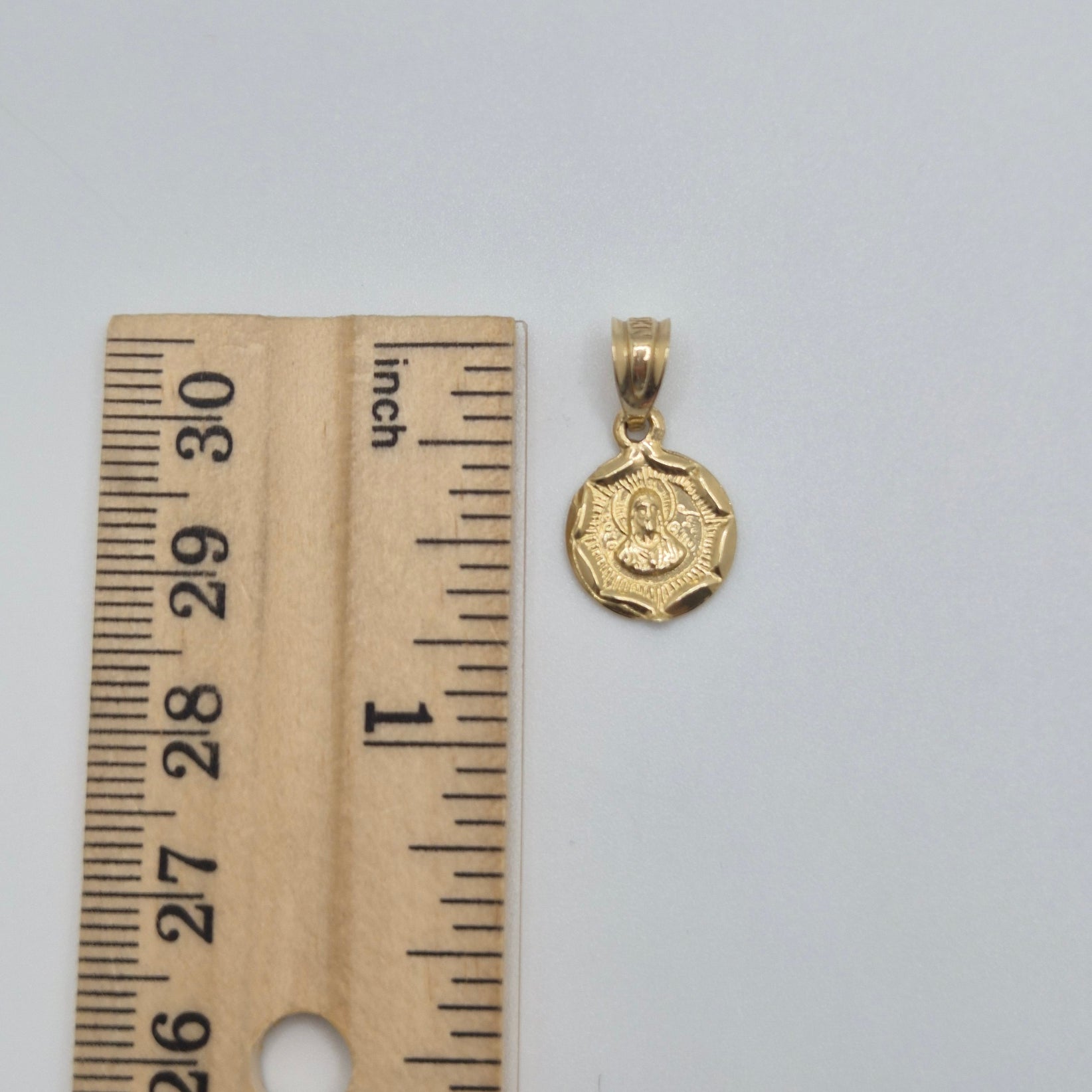 14k gold double-sided pendant with jesus and virgencita
