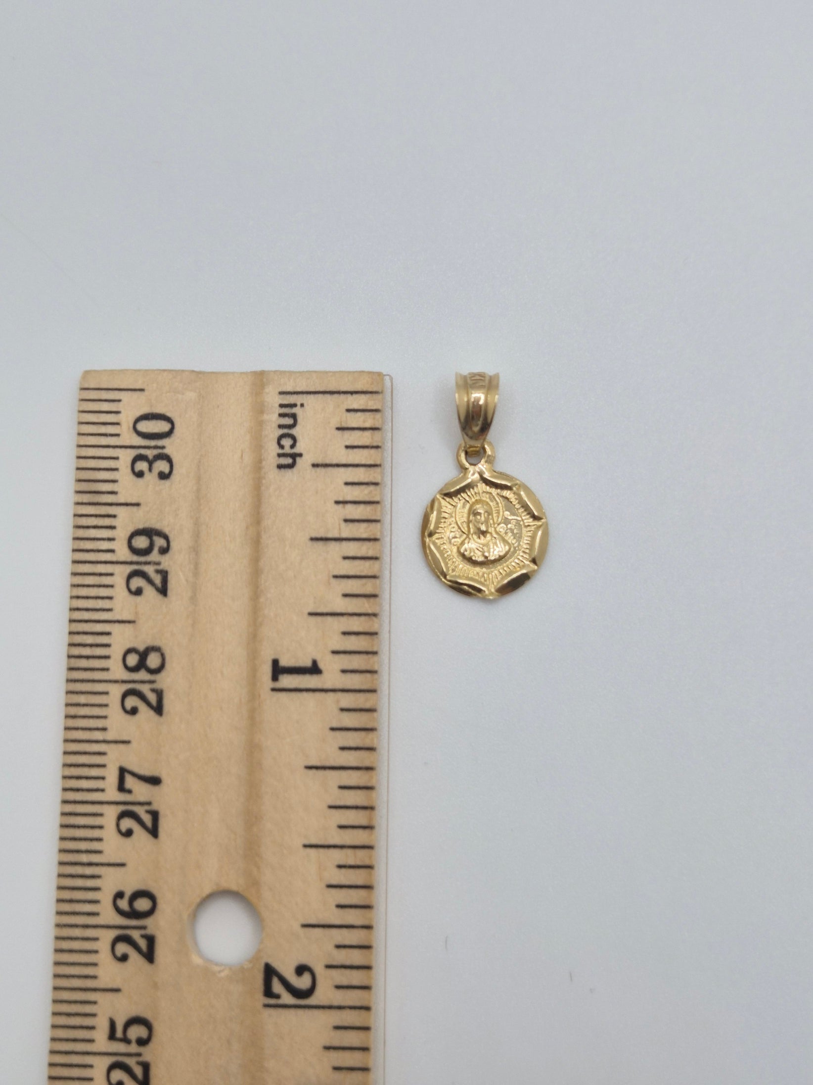 14k gold double-sided pendant with jesus and virgencita
