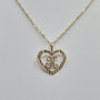 14K Gold Mini Heart Initial Necklace Set