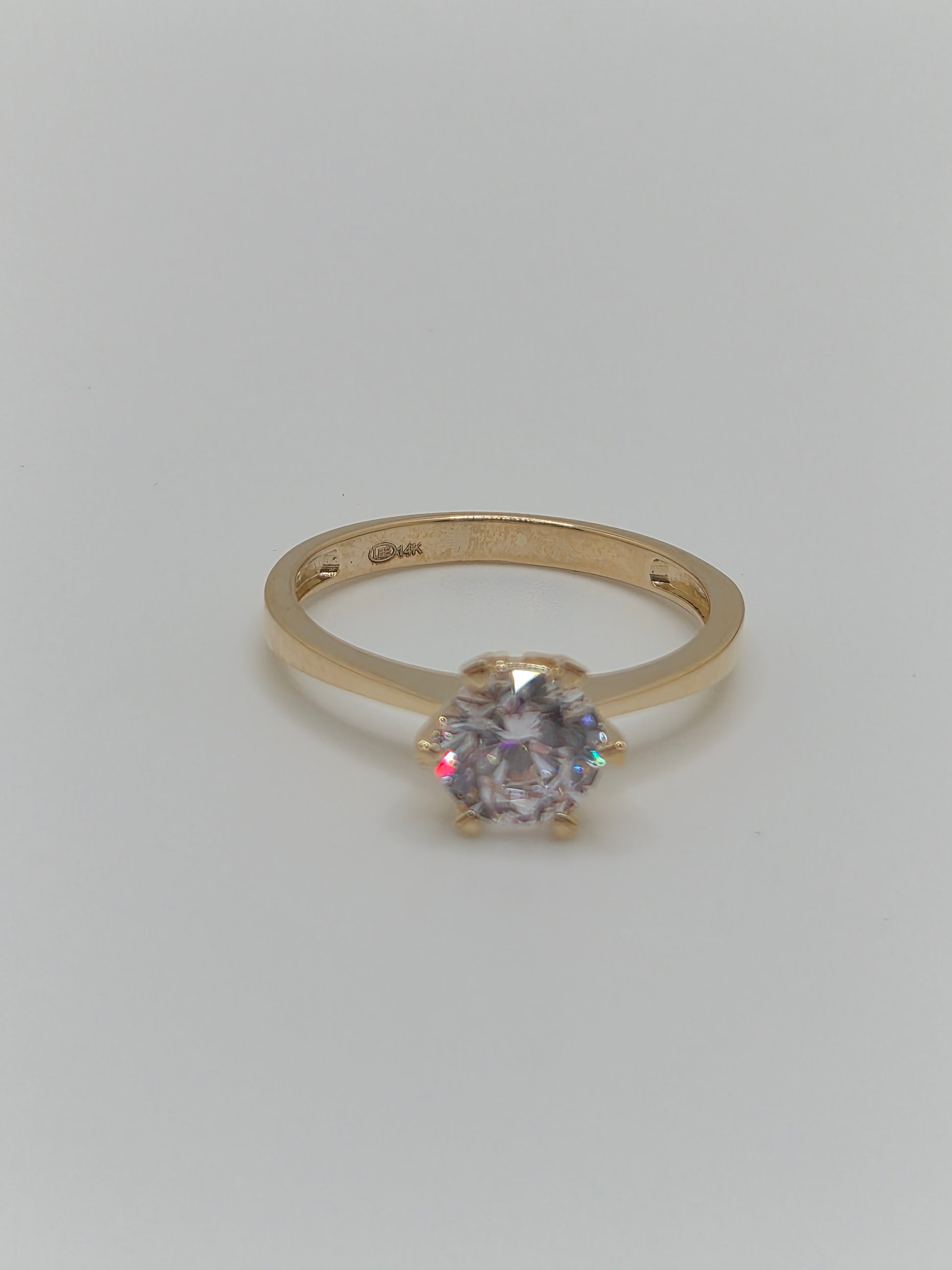 14K Gold CZ Solitare Engagement Ring