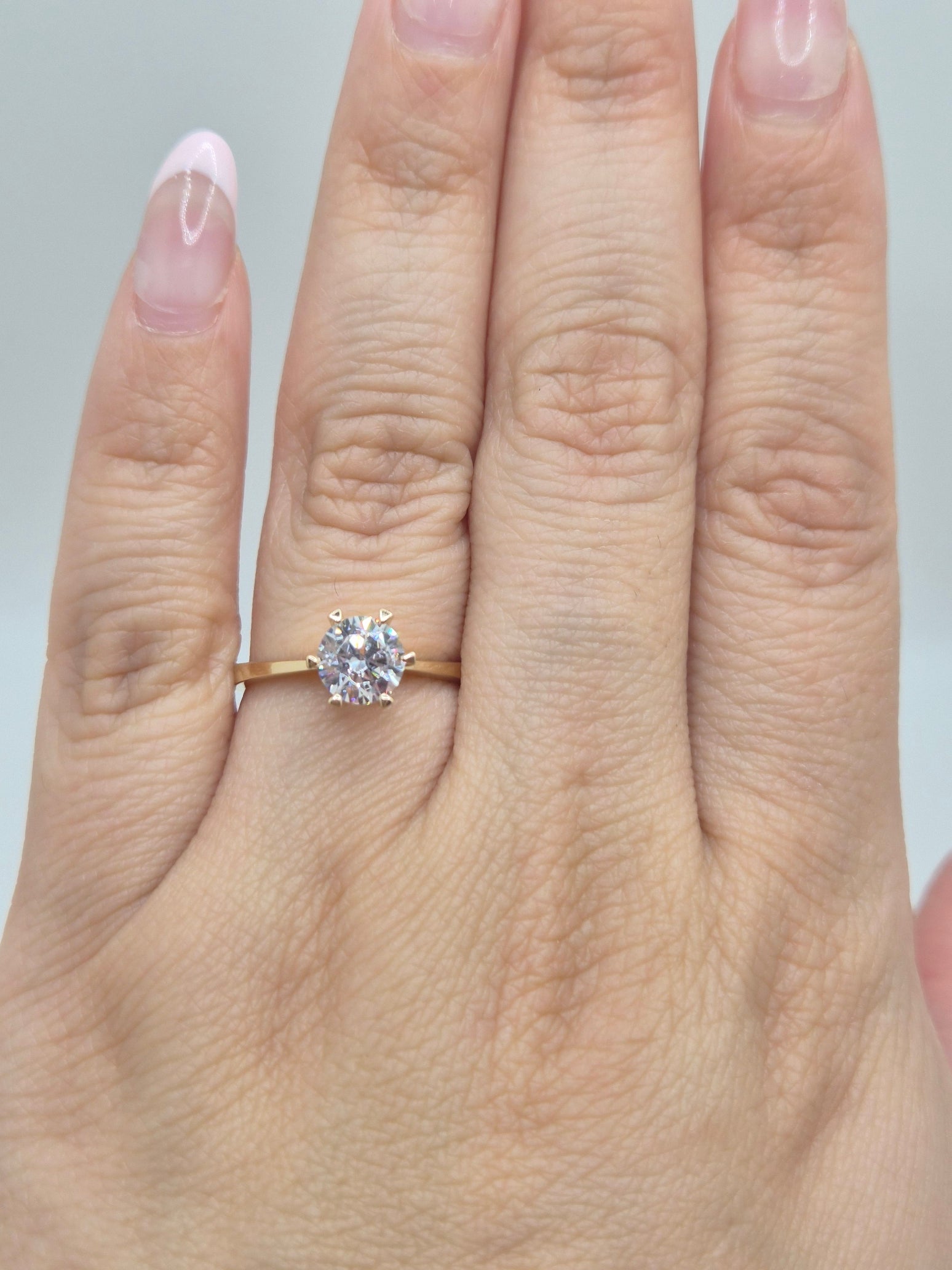 14K Gold CZ Solitare Engagement Ring