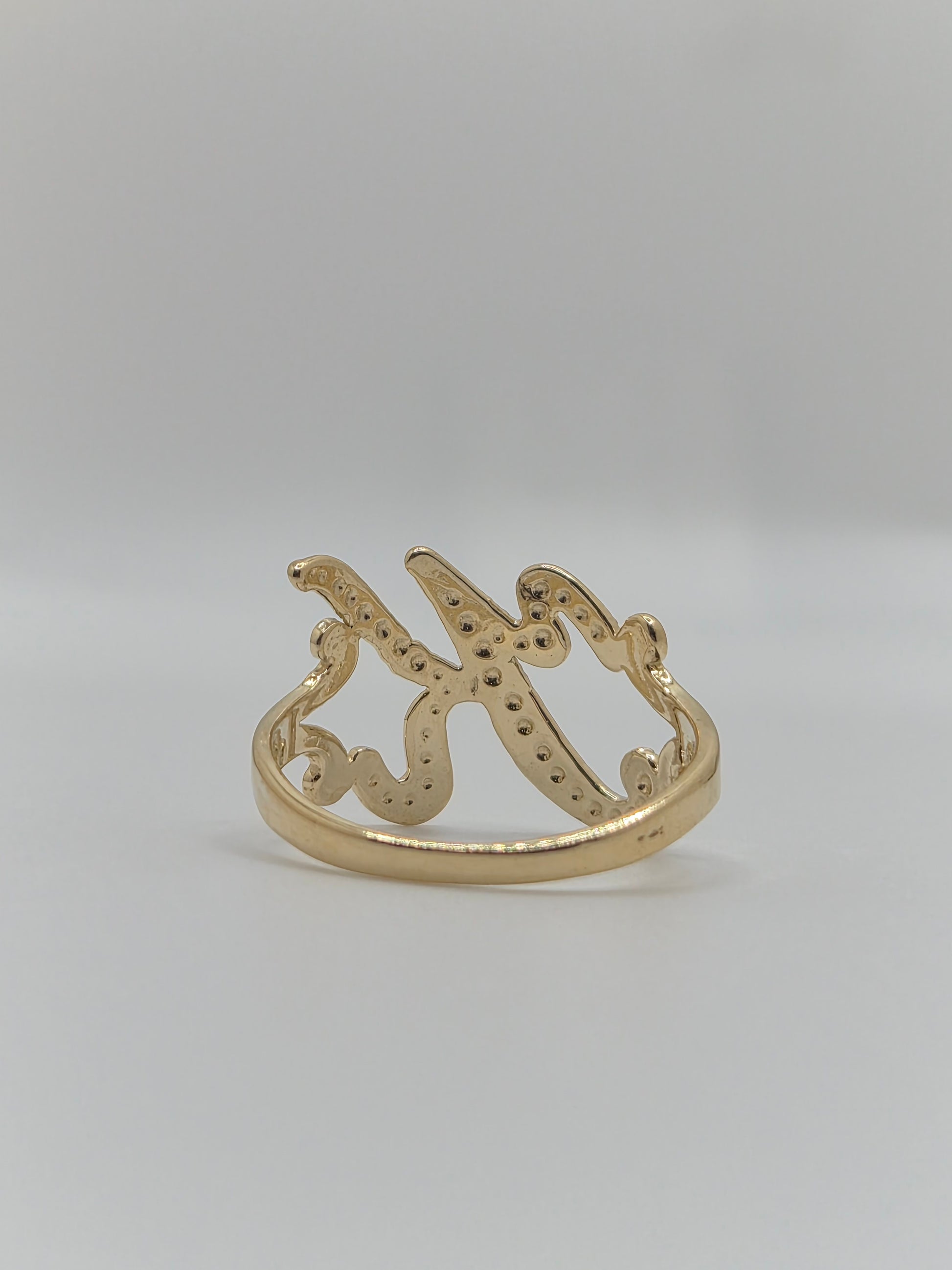 14k gold “k” cursive initial ring