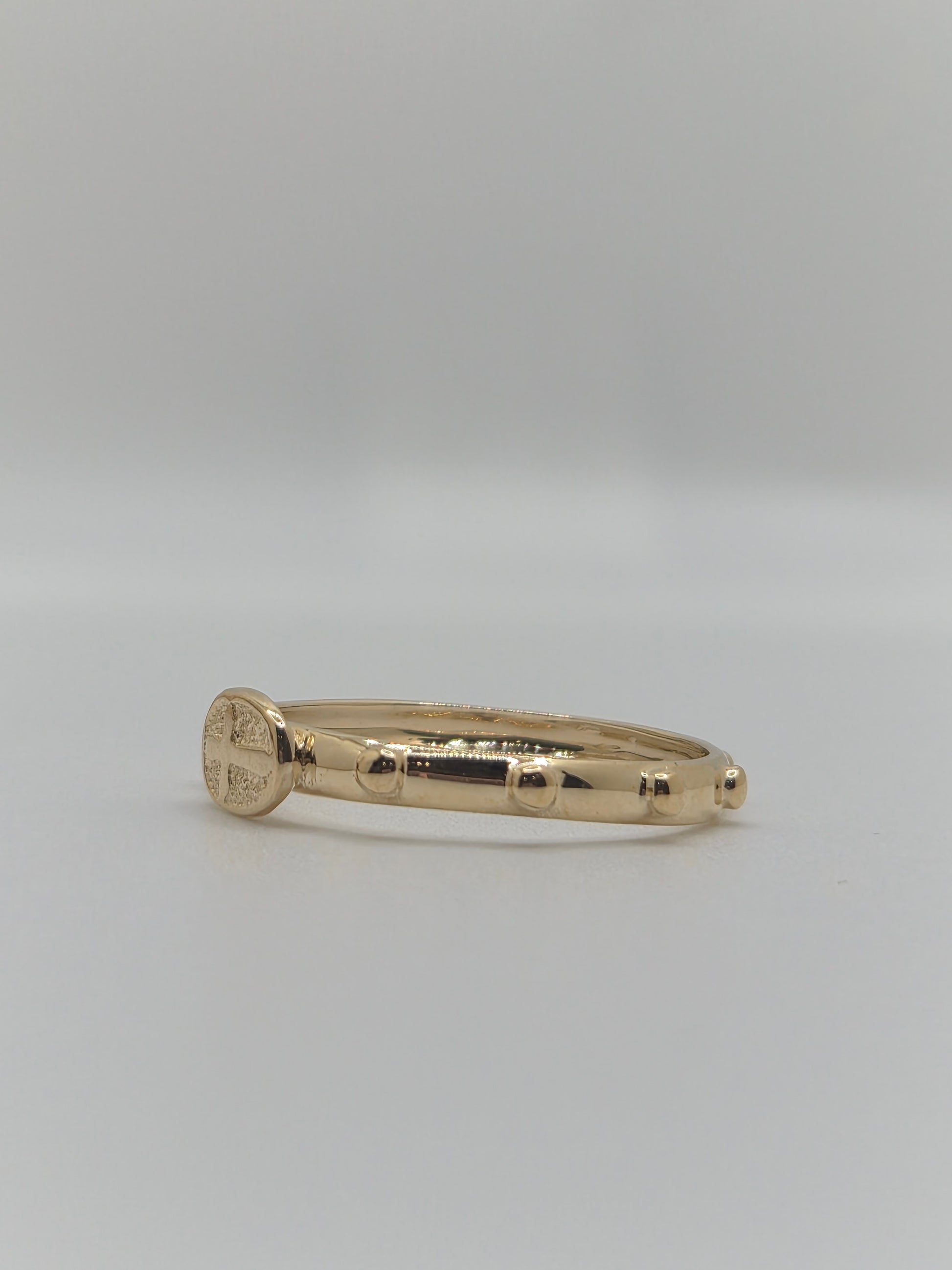 14K Solid Gold Small Sideway Cross Stackable Ring