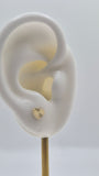 14k diamond cut heart stud earrings