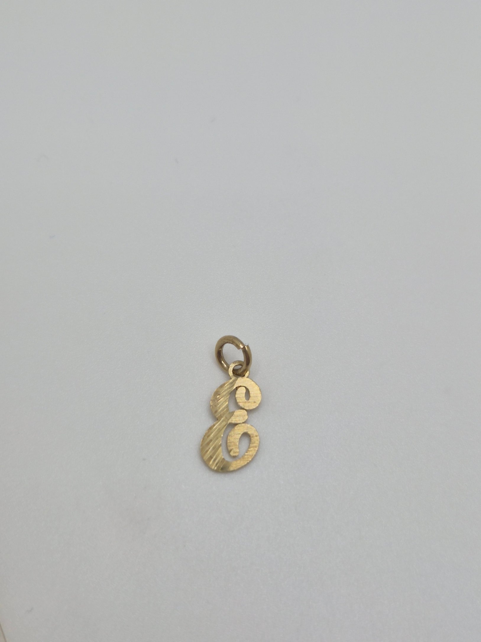 Cursive Diamond-Cut Mini Initial Pendant 14K Gold