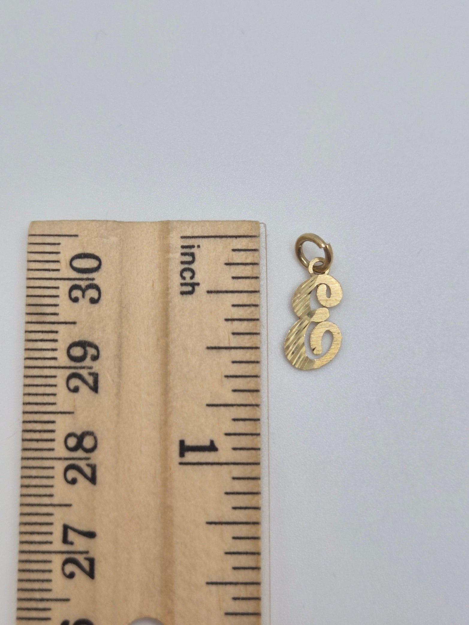 Cursive Diamond-Cut Mini Initial Pendant 14K Gold