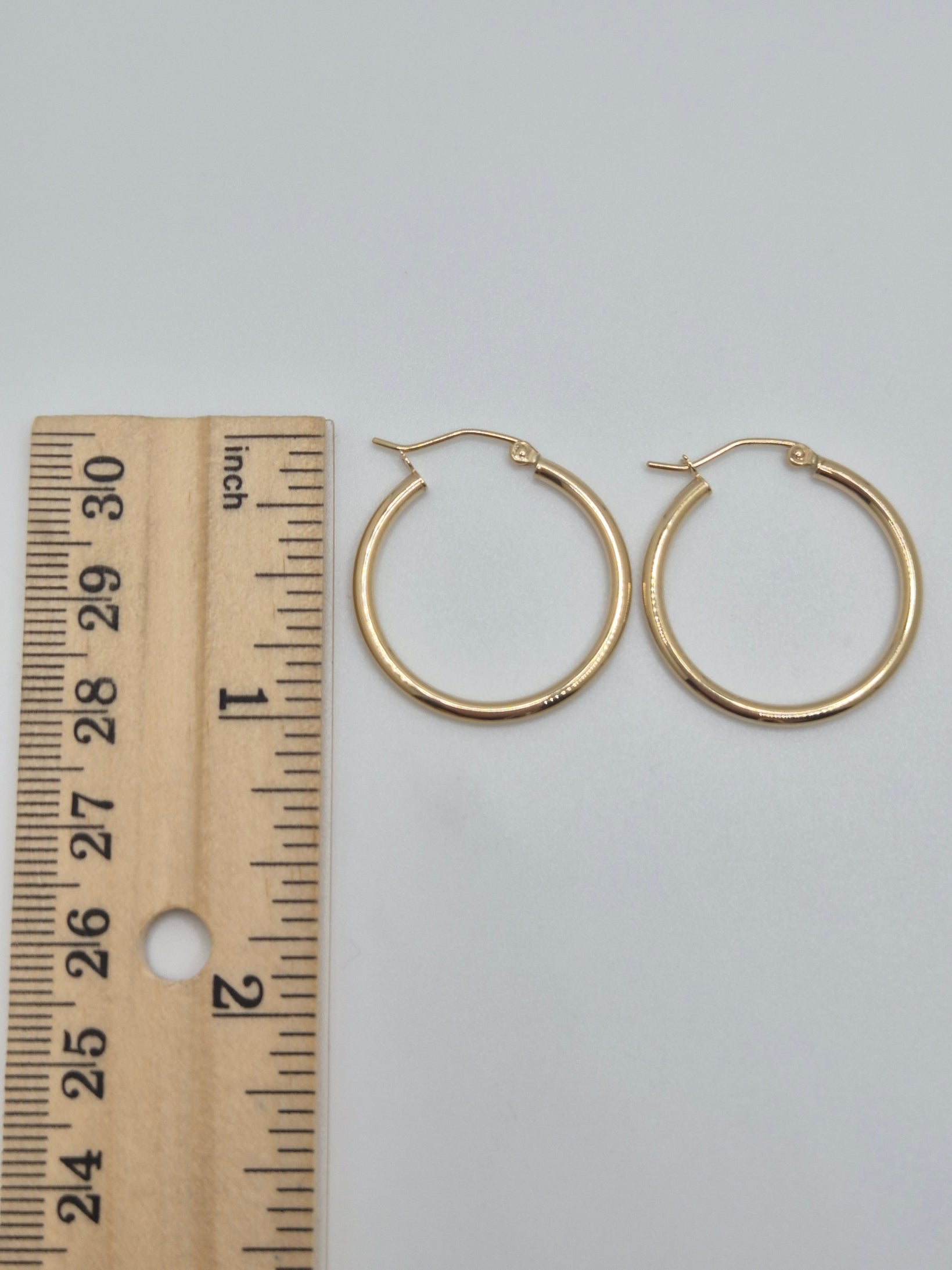 Luna Polished Hoops (25mm) 14K Gold