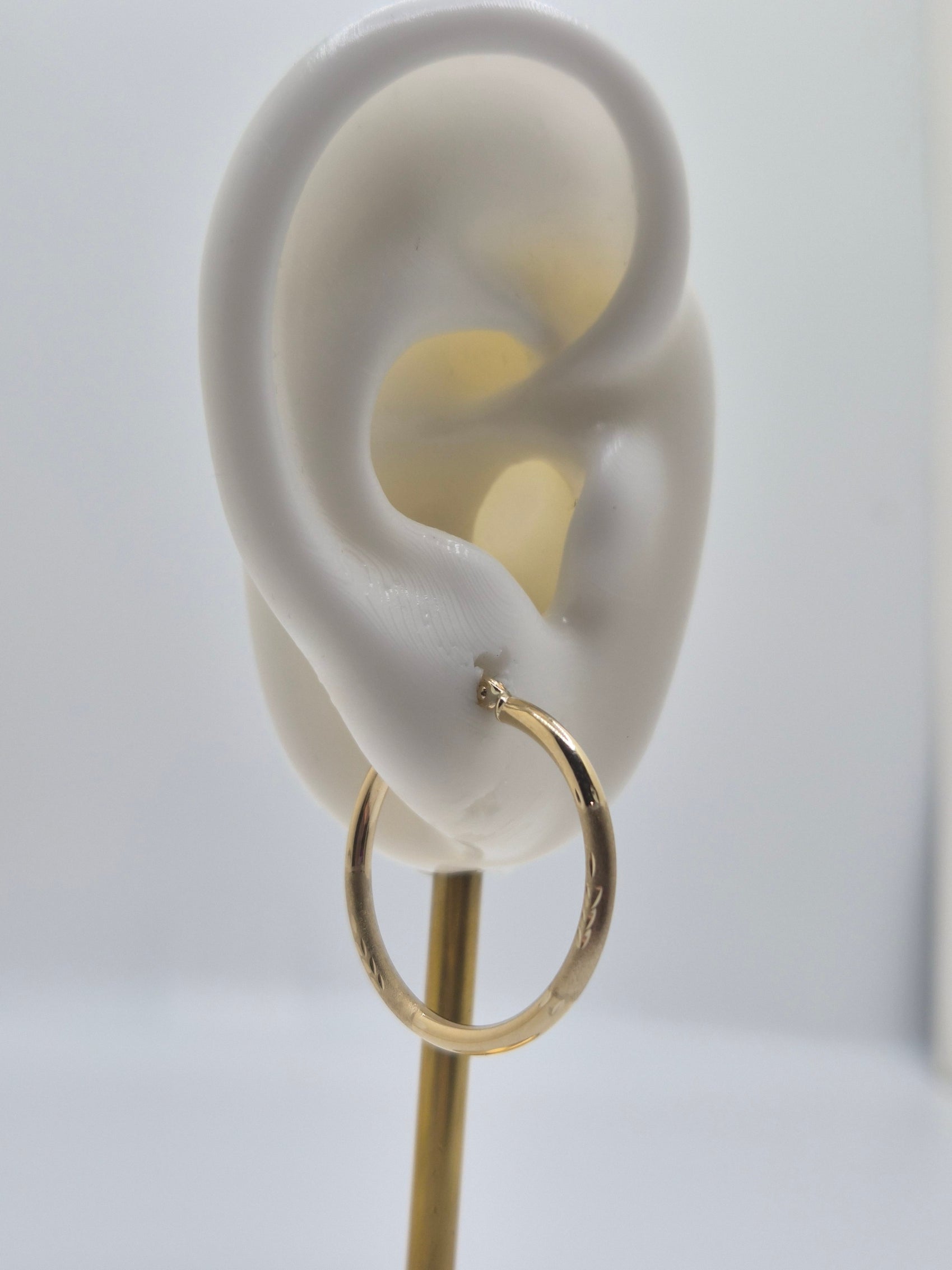 Golden Swirl Hoops (25mm) 14K Gold