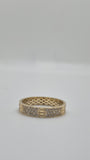 14K Gold CZ Slim Love Band Ring