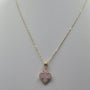14K Gold Singapore Chain with Baby Pink Clover Pendant