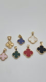 Clover Pendant (Black, Gold, Pink, Red, Blue, Green & White) 14K Gold