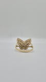 14K Nugget Butterfly CZ Ring