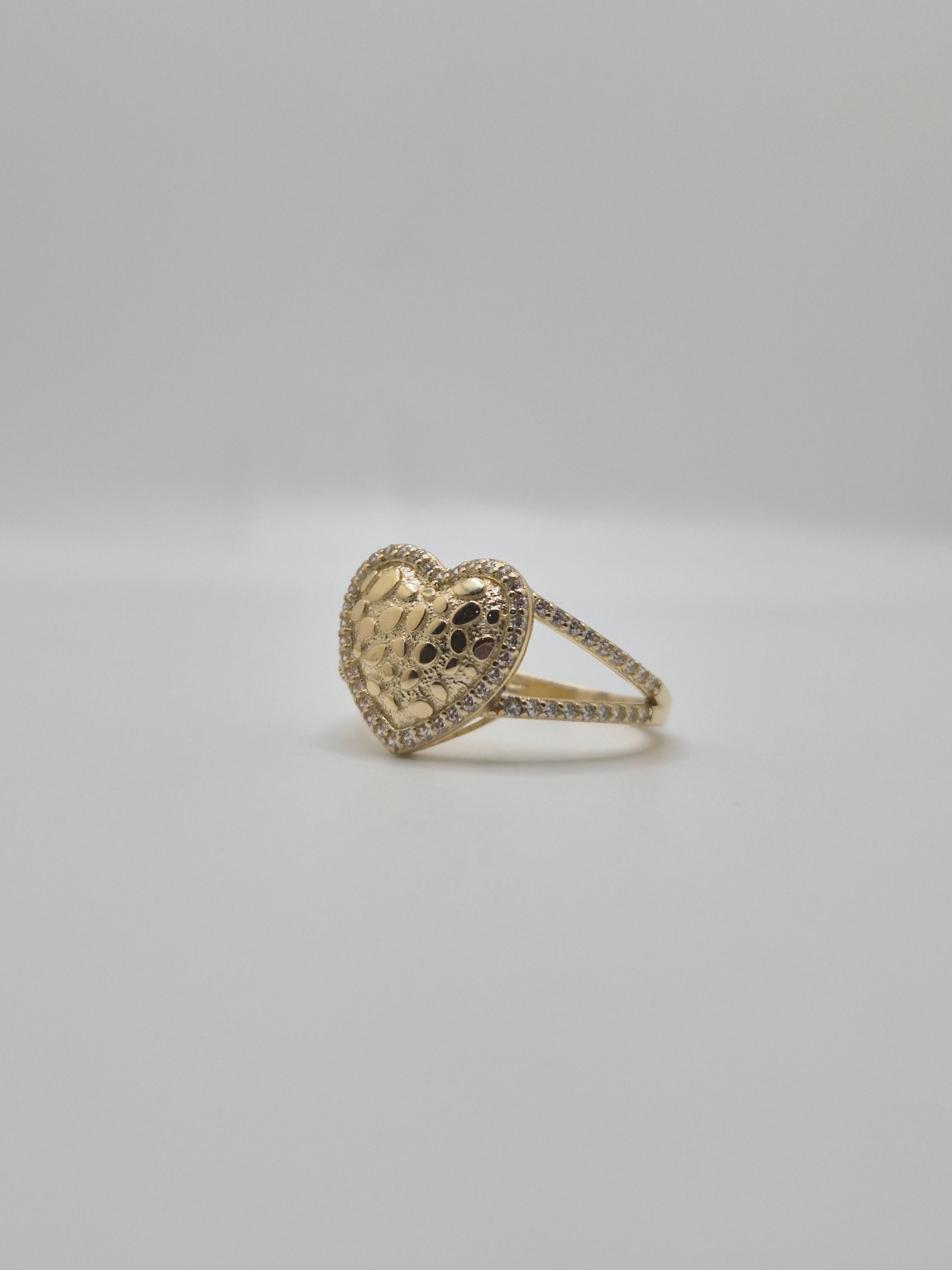 14K Nugget Puffy Heart Ring