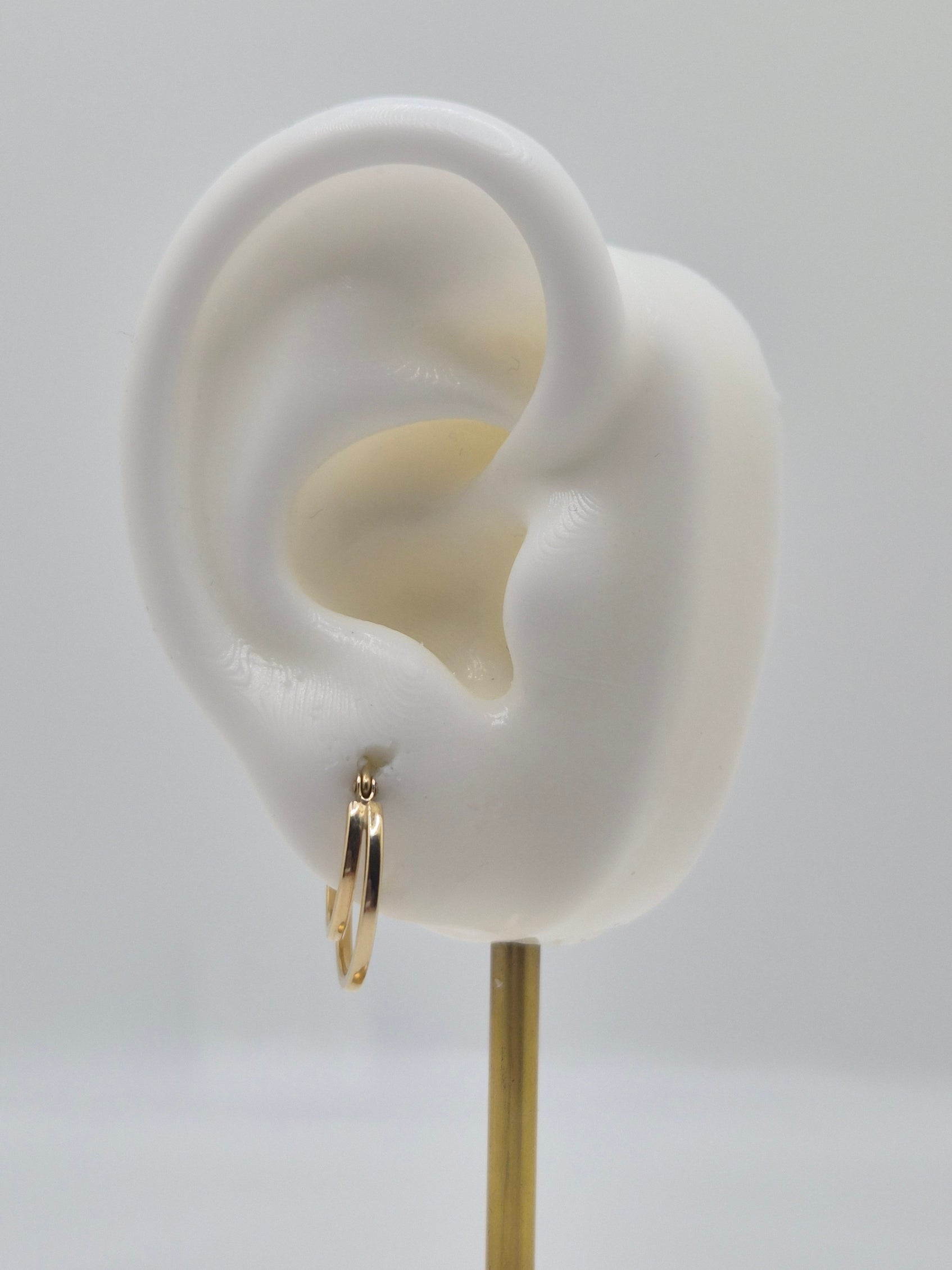 14k solid gold double hoop earrings