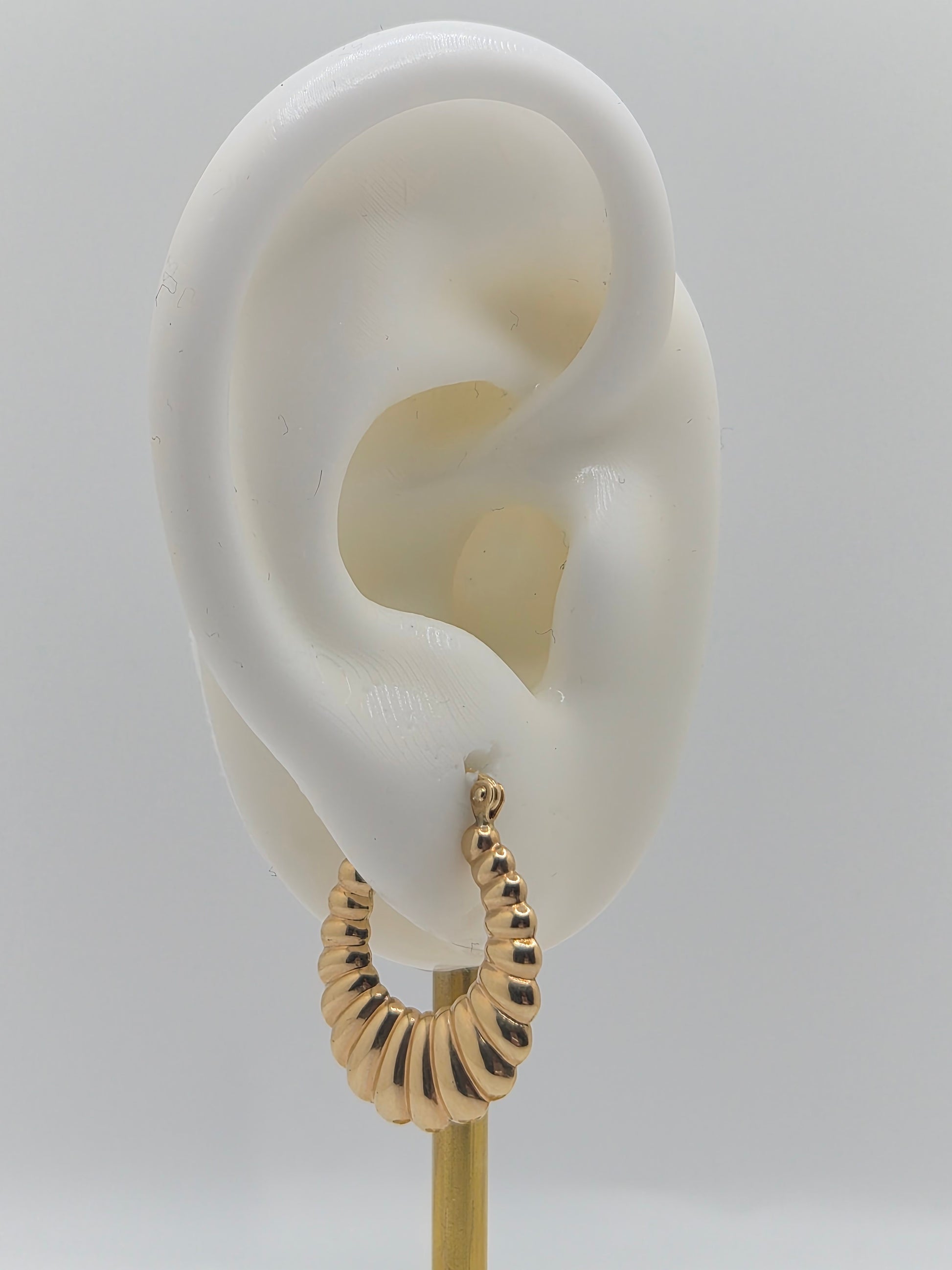 14K Gold Golden Shrimp Hoops (050)