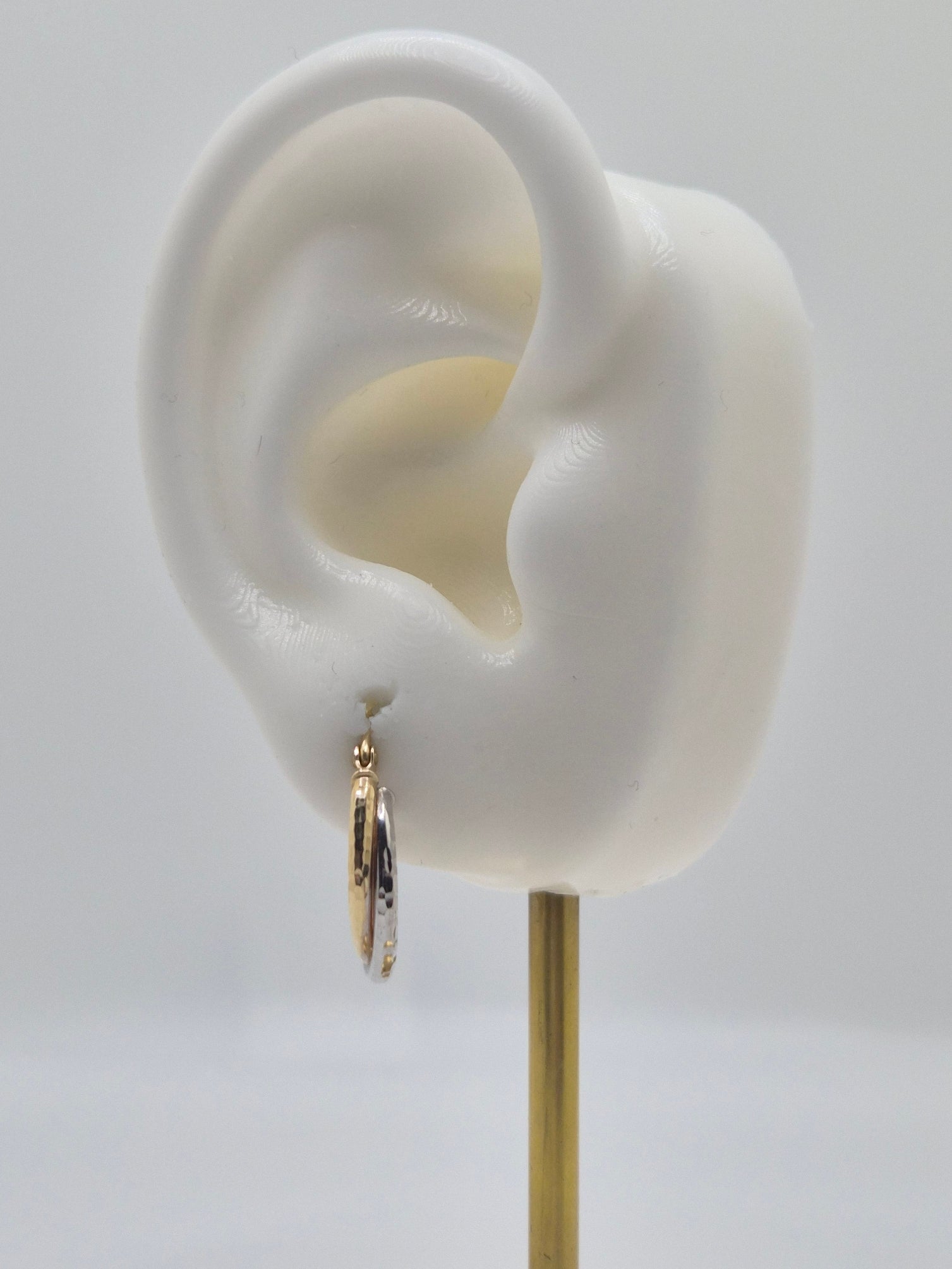 14K Gold Two-Tone Braided Hoops (022)