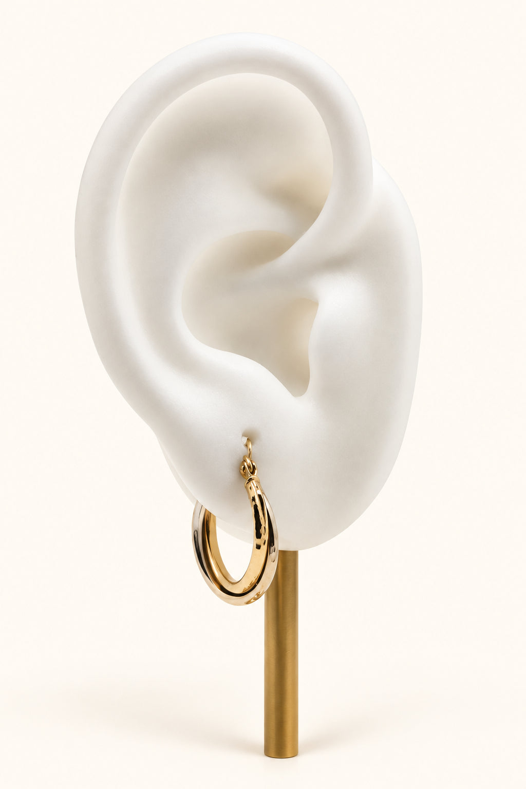 Aros trenzados bicolor de oro de 14 quilates (022)