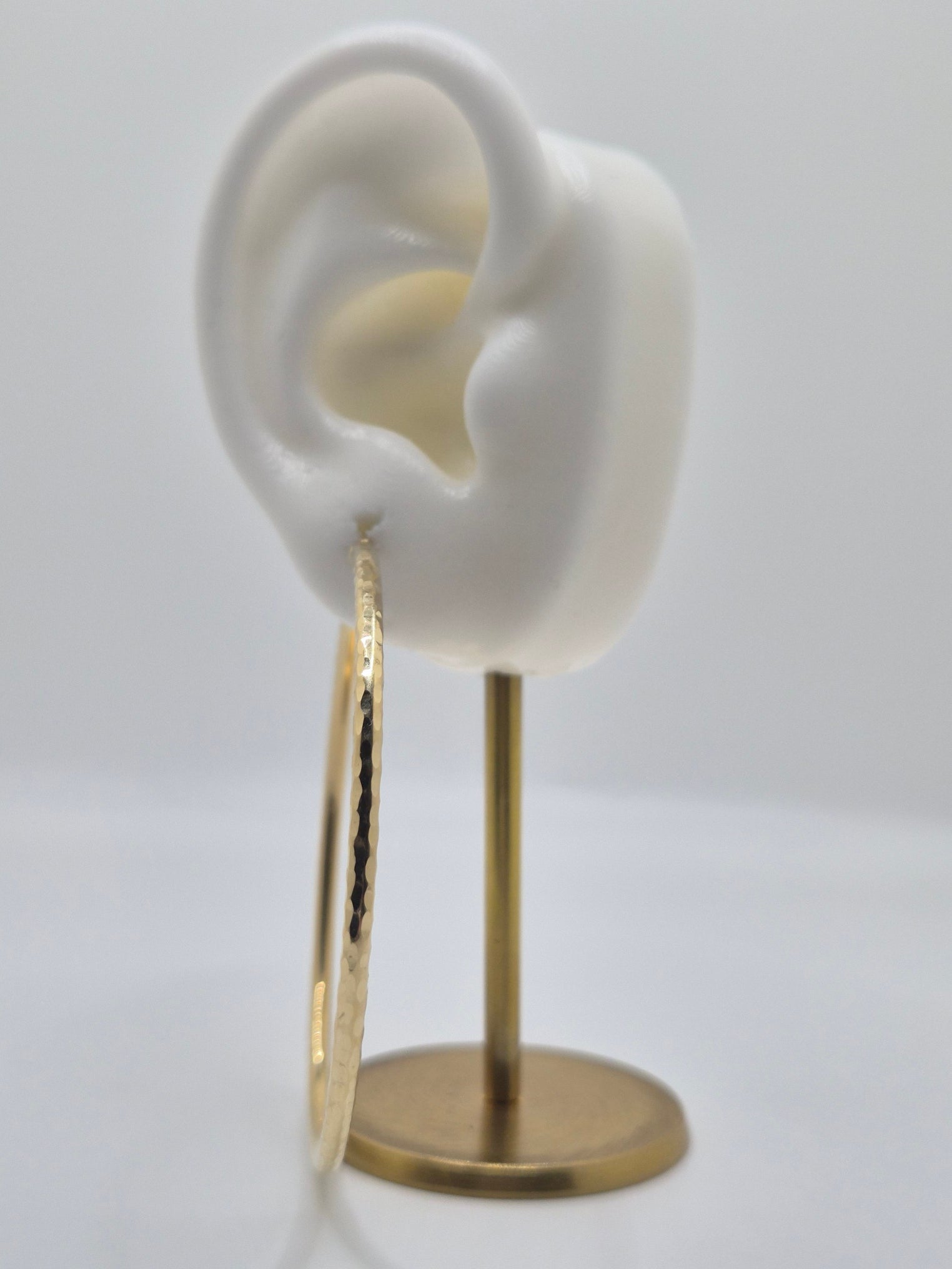 14K Gold Diamond-Cut Round Hoop Earrings (55mm)