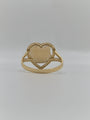 14K solid gold Hello Kitty nugget heart ring back view in yellow gold, collectible nugget style character ring
